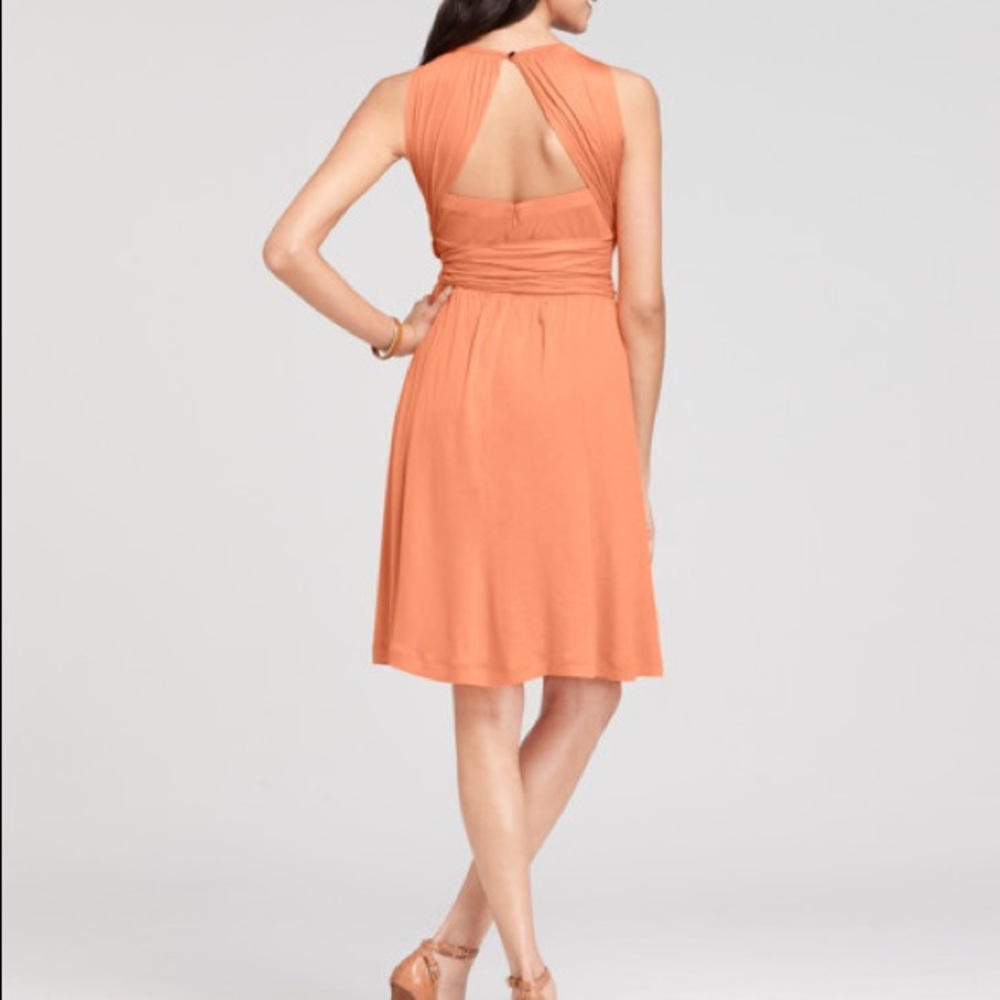 Ann Taylor Coral/Peach Waist Wrap Dress Size 2 Excellent (Worn Once)